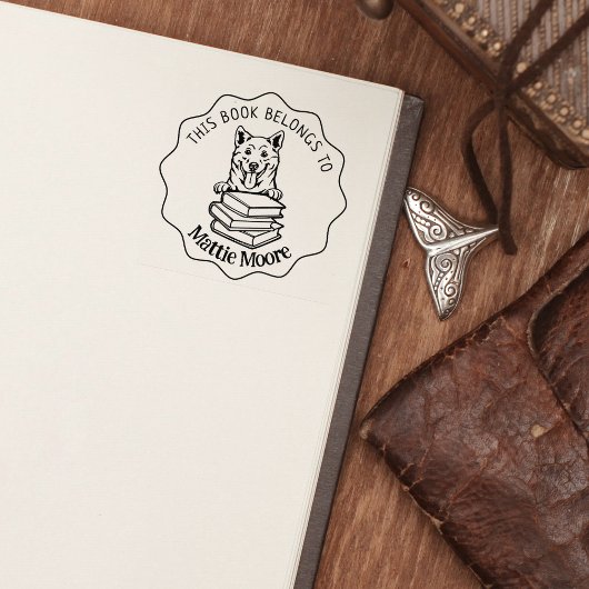 Dit boek behoort tot het Cute Shiba Inu Book Rubberstempel