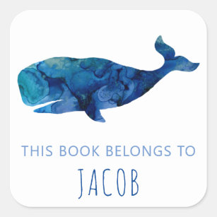 Dit boek behoort tot het Kinder zeeblauw van de wa Vierkante Sticker