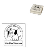 Dit boek behoort tot het klappertje, het kinderboe rubberstempel (Gestempeld)