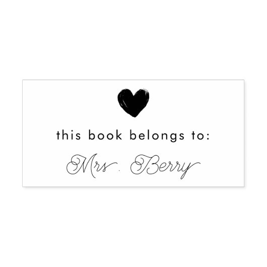 Dit boek behoort tot het minimale hart  zelfinktende stempel (Design)