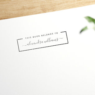 Dit boek behoort tot   Modern name Bookplaat Zelfinktende Stempel