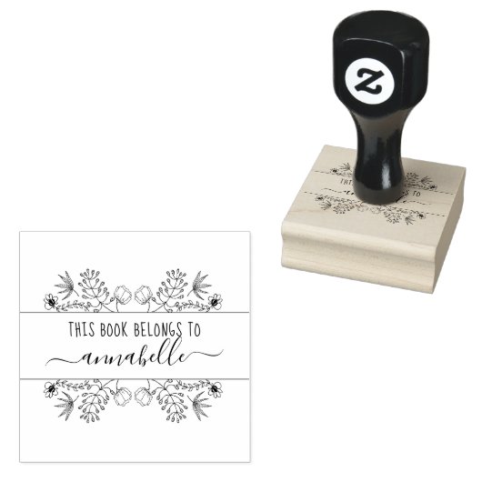 Dit boek behoort tot | Monogram Rubberstempel (Gestempeld)