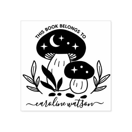 Dit boek behoort tot Mushroom Rubber Stamp Rubberstempel (Afrduk)