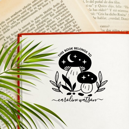 Dit boek behoort tot Mushroom Rubber Stamp Rubberstempel
