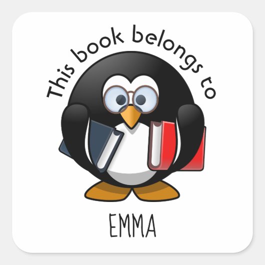 Dit boek behoort tot (naam invoegen) vierkante sticker (Voorkant)
