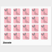 Dit boek behoort tot Pink met Vlinder Vierkante Sticker (Vel)
