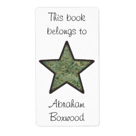 Dit boek behoort tot Rock Texture Star Custom Name Etiket