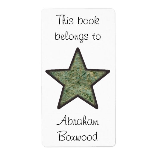 Dit boek behoort tot Rock Texture Star Custom Name Etiket (Voorkant)