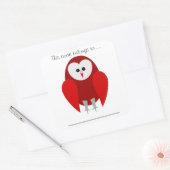 Dit boek behoort tot ... (Rode schuuruil, Groot) Vierkante Sticker (Envelop)