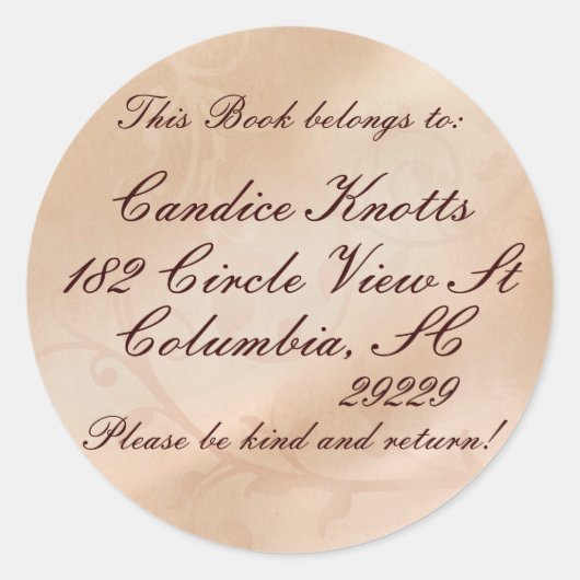 Dit boek behoort tot ronde sticker (Voorkant)