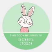 Dit boek behoort tot Schattig konijn kinder Ronde Sticker (Voorkant)