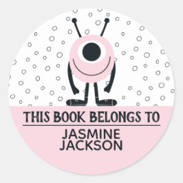 Dit boek behoort tot schattig lichtroze leuk monst ronde sticker