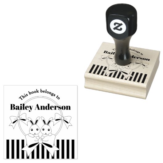 Dit boek behoort tot schattige konijntje Kinder bo Rubberstempel (Gestempeld)