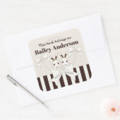 Dit boek behoort tot schattige konijntje Kinder bo Vierkante Sticker (Envelop)