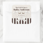 Dit boek behoort tot schattige konijntje Kinder bo Vierkante Sticker (Tas)