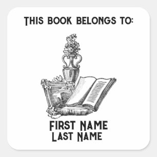 Dit boek behoort tot vierkante sticker