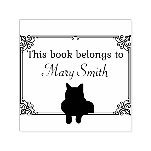 Dit boek behoort tot | Zelfinkend stempel met kat (Design)
