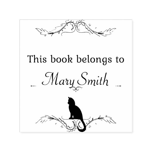 Dit boek behoort tot | Zelfinkend stempel met kat (Design)