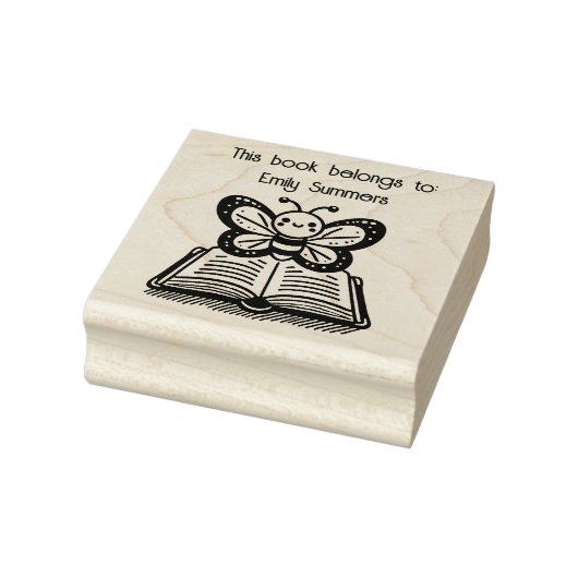 Dit boek hoort bij" Butterfly Bookplate Rubberstempel (Stempel)