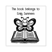 Dit boek hoort bij" Butterfly Bookplate Rubberstempel (Afrduk)