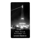 Dit boek hoort bij de Eiffeltoren Paris Bookplate Etiket (Voorkant)