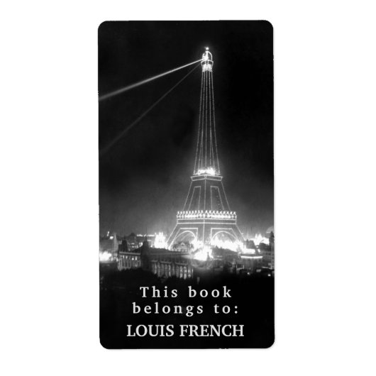 Dit boek hoort bij de Eiffeltoren Paris Bookplate Etiket (Voorkant)