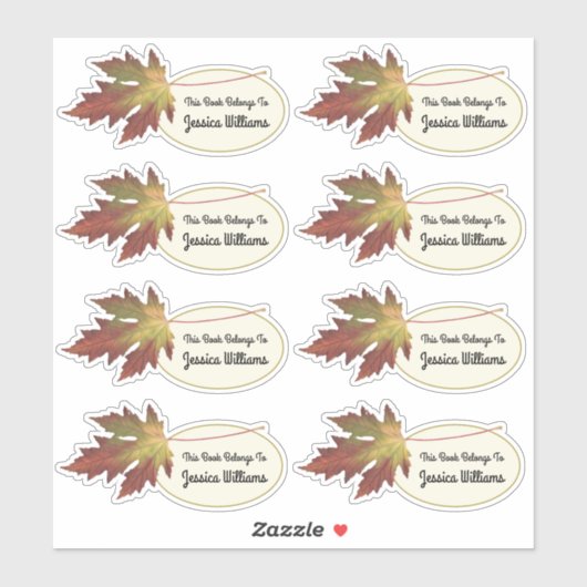 Dit boek hoort bij Herfst Leaf Bookplate Label (Vel)