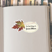 Dit boek hoort bij Herfst Leaf Bookplate Label