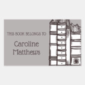 Dit boek is eigendom van gepersonaliseerd rechthoekige sticker (Voorkant)