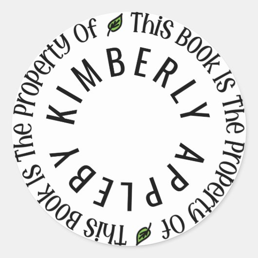 "Dit boek is eigendom van" Sticker Sjabloon (Voorkant)