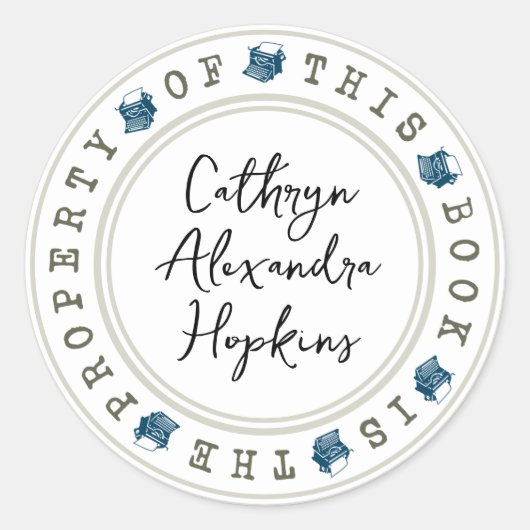 "Dit boek is eigendom van" Sticker Sjabloon (Voorkant)