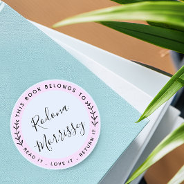 Dit boek is gepersonaliseerd voor ronde sticker