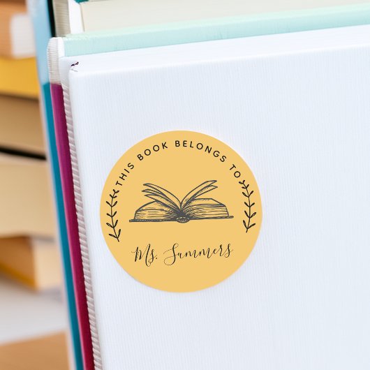 Dit boek is gepersonaliseerd voor ronde sticker