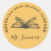 Dit boek is gepersonaliseerd voor ronde sticker (Voorkant)