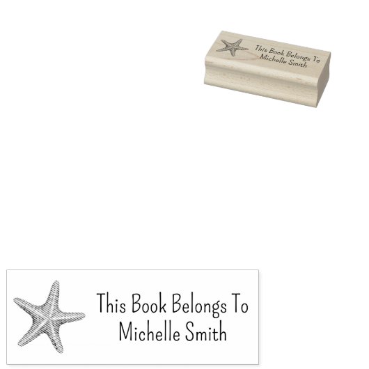 Dit boek is van ,Beach Starfish Seashells Rubberstempel (Gestempeld)