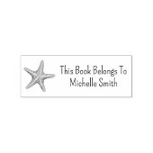 Dit boek is van ,Beach Starfish Seashells Rubberstempel (Afrduk)