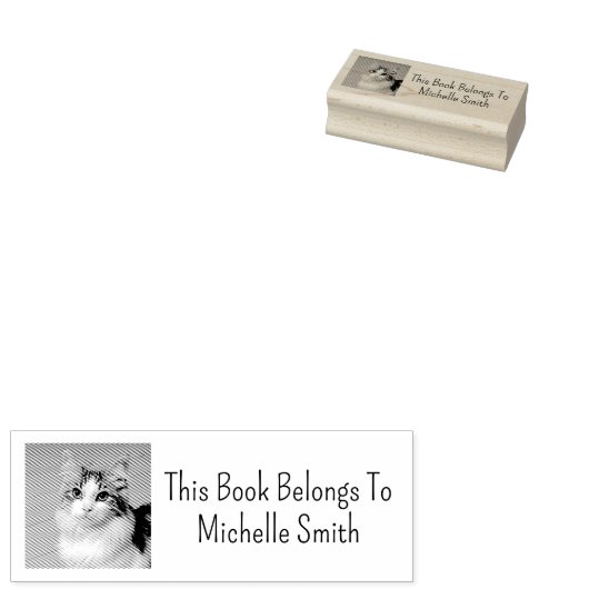Dit boek is van, Cute Cat Personalized Rubberstempel (Gestempeld)