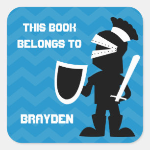 Dit boek is van de Blue Knight Boys Vierkante Sticker