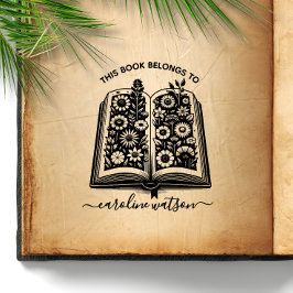 Dit boek is van Floral book Rubber Stamp  Rubberstempel