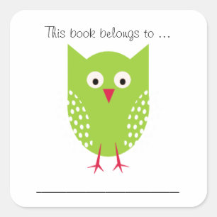 Dit boek is van ... (Groene boomgaard) Vierkante Sticker