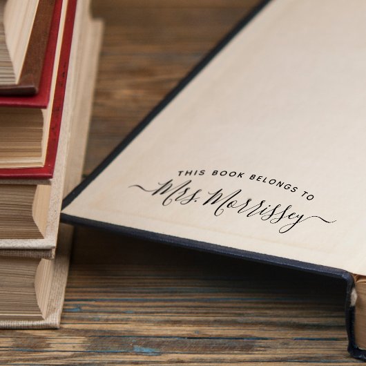 Dit Boek Is Van Handgeschreven Naam Script Zelfinktende Stempel