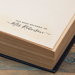 Dit boek is van handgeschreven naam zelfinktende stempel