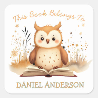 Dit Boek Is Van Kids Naam School Boek Vierkante Sticker
