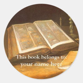 Dit boek is van ... Kunstboekexlibris Ronde Sticker