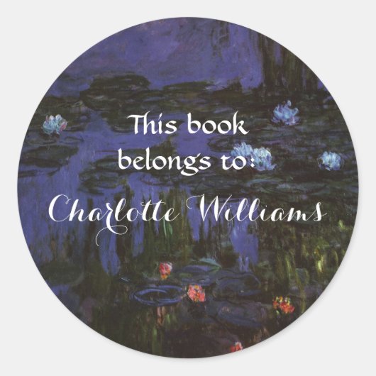 Dit boek is van ... Kunstboekexlibris Ronde Sticker (Voorkant)