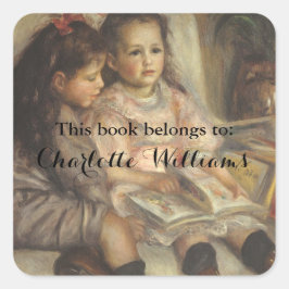 Dit boek is van ... Kunstboekexlibris Vierkante Sticker