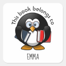 Dit boek is van (naam invoegen) vierkante sticker
