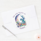 Dit boek is van Persoonlijke Draak Wit Ronde Sticker (Envelop)
