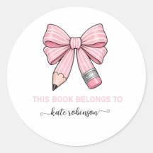 Dit boek is van Pink Cute School Pencil Bow