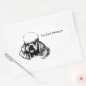 Dit boek is van Poodle Ovale Sticker (Envelop)